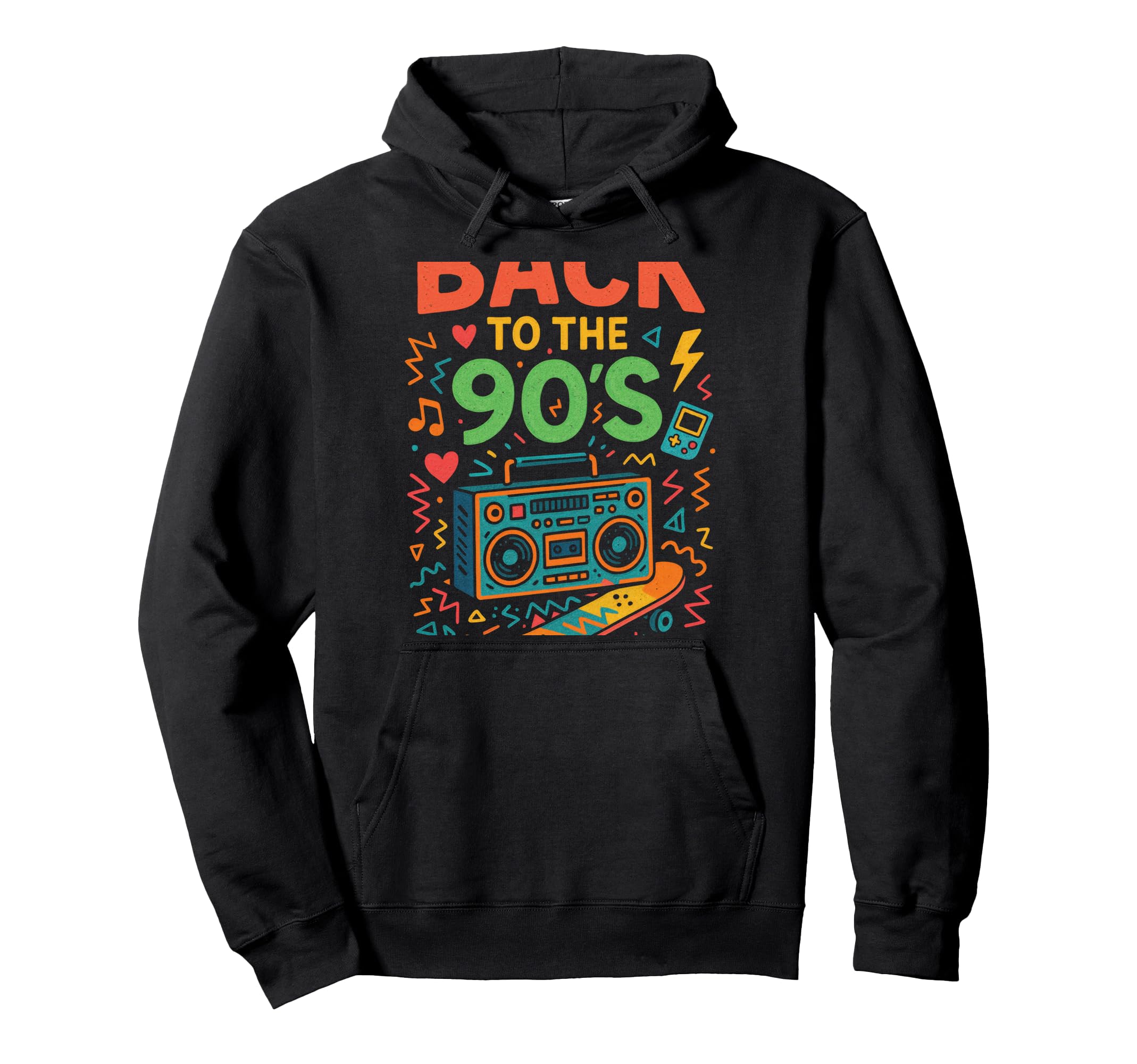 Back To 90S 90S Old School Hoodie - Novelty Apparel for Adults - T-Shirt, Sweatshirt, Hoodie