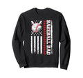 Baseball Dad American Flag Sweatshirt - Trendy Graphic for Adults - T-Shirt, Sweatshirt, Hoodie
