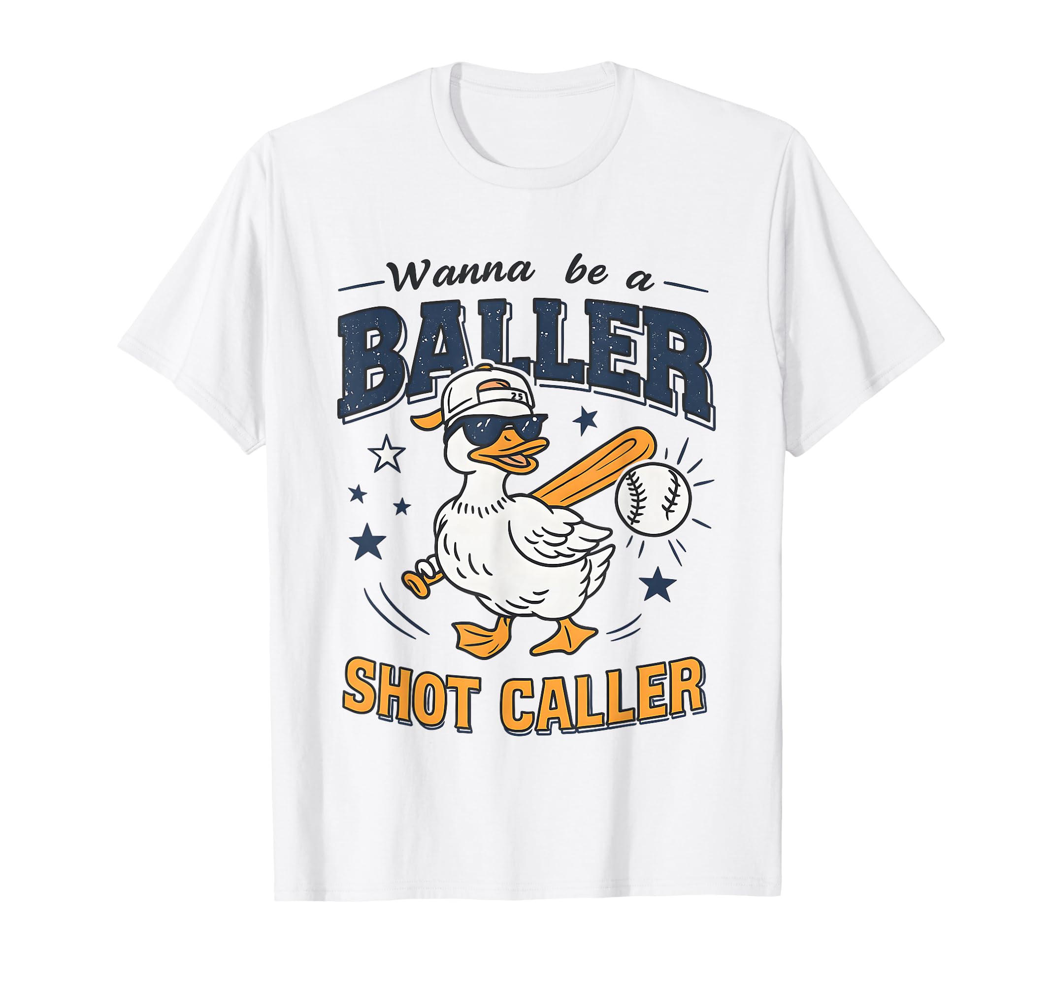 Wanna Be Baller Shot Caller Baseball T-Shirt - Minimalist Print Unisex - T-Shirt, Sweatshirt, Hoodie