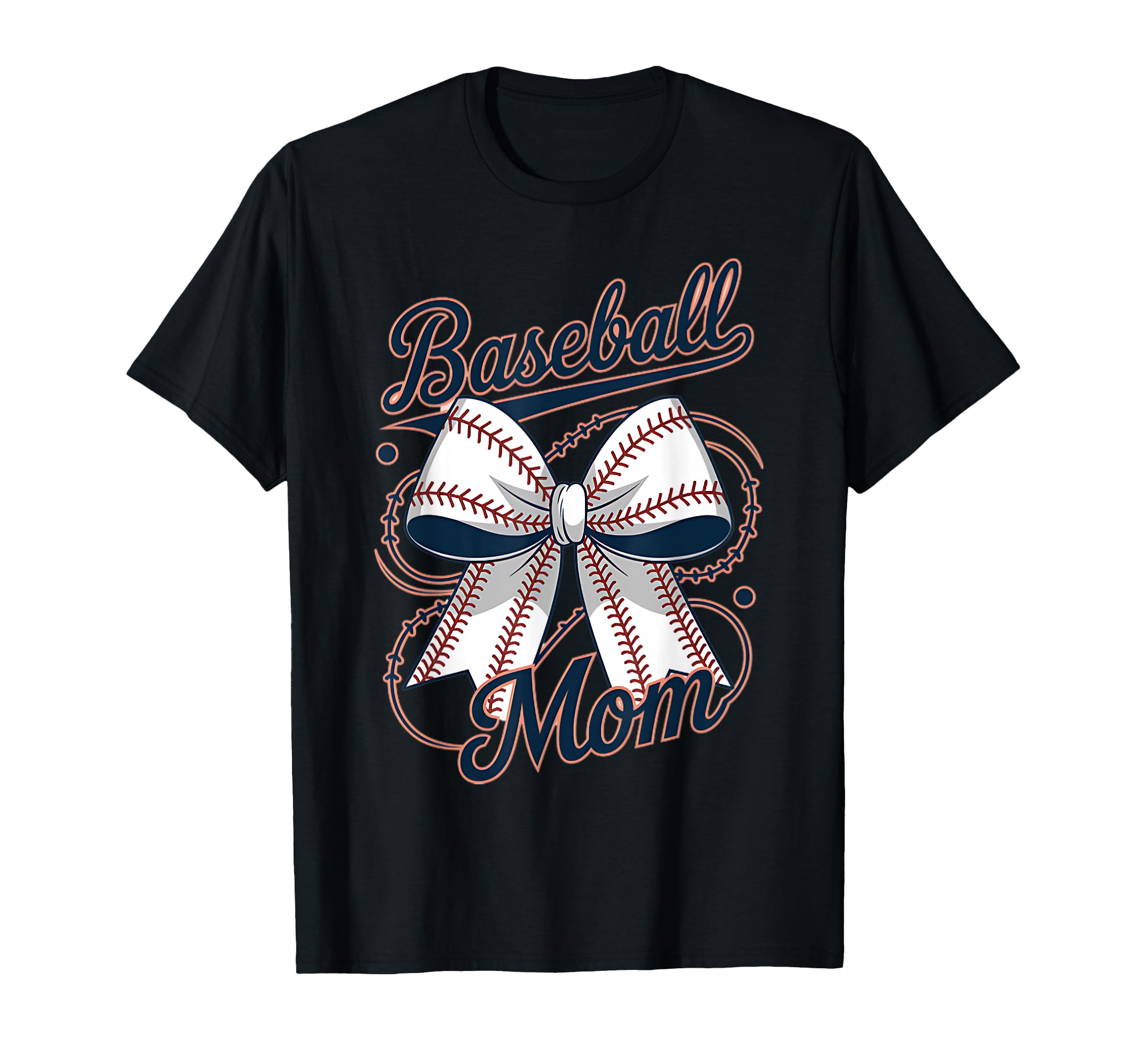 Baseball Mom Coquette Bow T-Shirt - Casual Everyday Wear for Adults - T-Shirt, Sweatshirt, Hoodie
