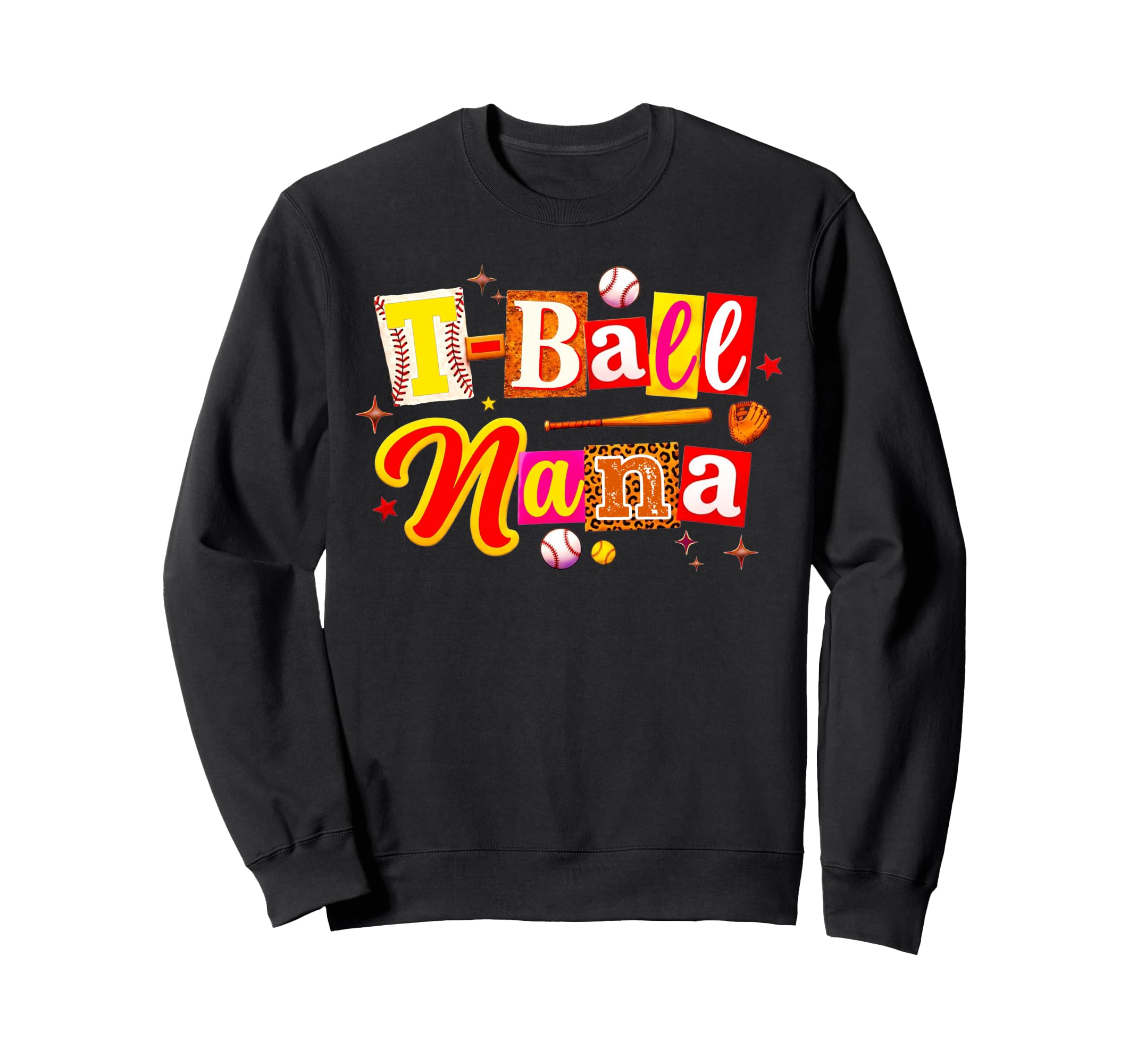 T Ball Nana Baseball Leopard Mothers Sweatshirt - Streetwear Style Unisex - T-Shirt, Sweatshirt, Hoodie
