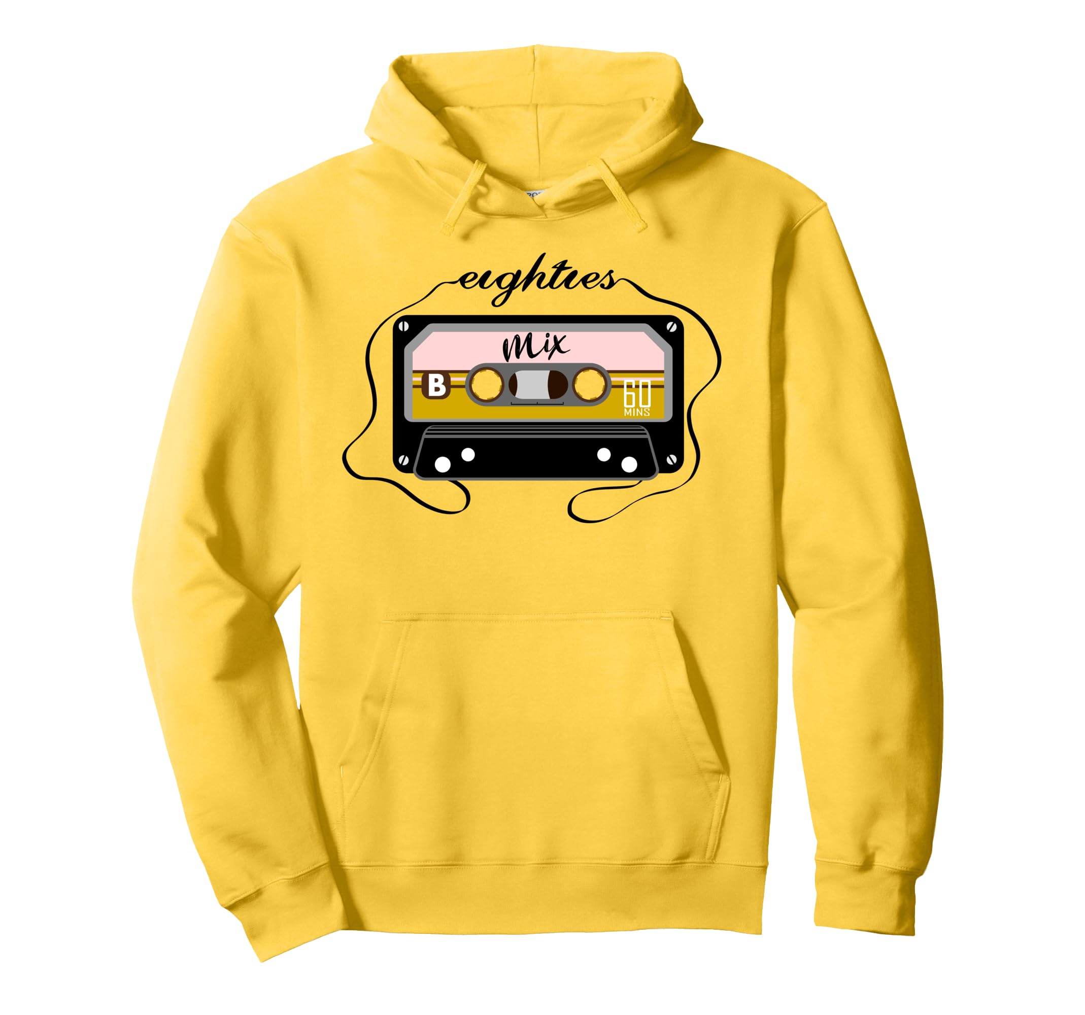 Eighties Music Cassette Tape Hoodie - Novelty Apparel for Adults - T-Shirt, Sweatshirt, Hoodie