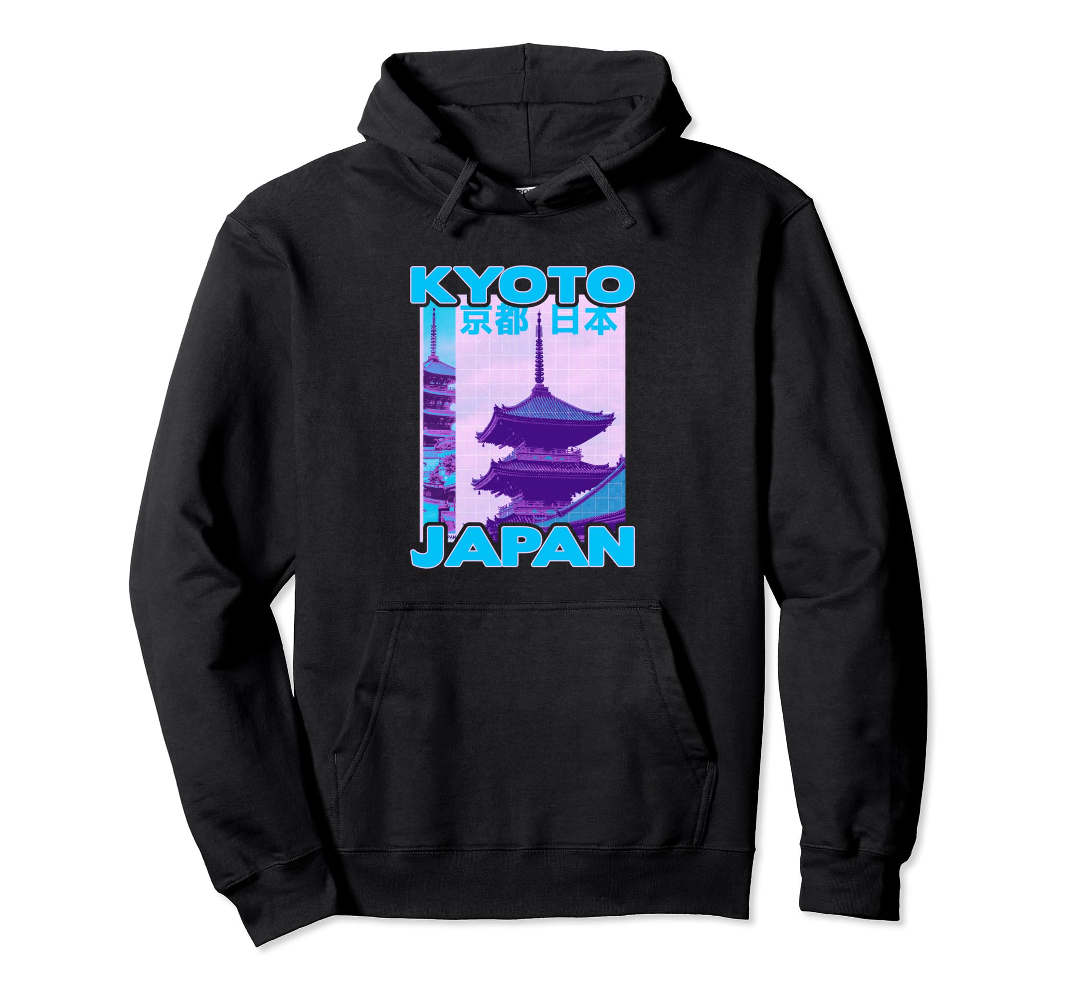 Kyoto Japan City Japanese Vaporwave Hoodie - Streetwear Style for Adults - T-Shirt, Sweatshirt, Hoodie