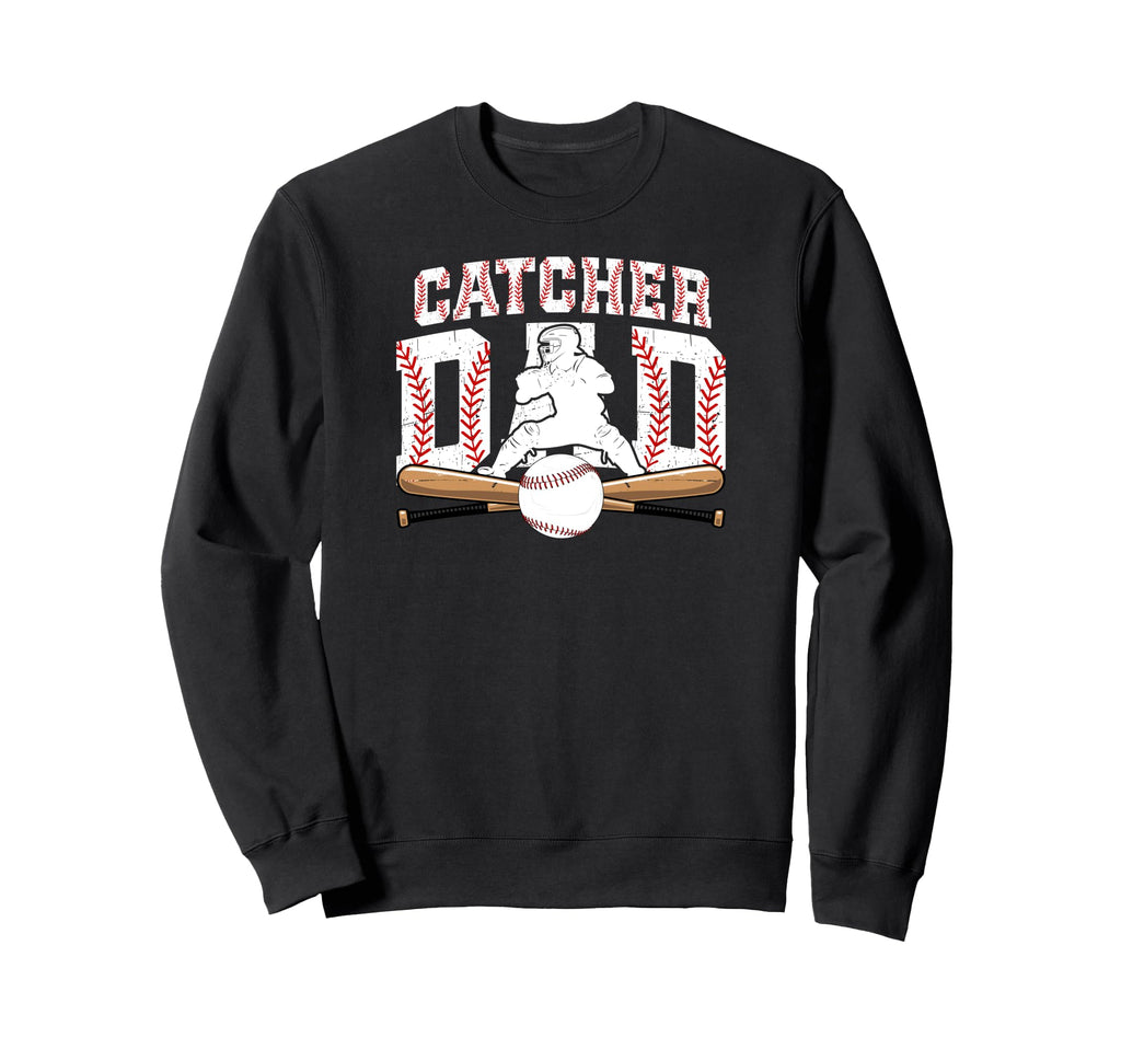 Baseball Catcher Dad Baseball Sweatshirt - Custom Art Print for Adults - T-Shirt, Sweatshirt, Hoodie