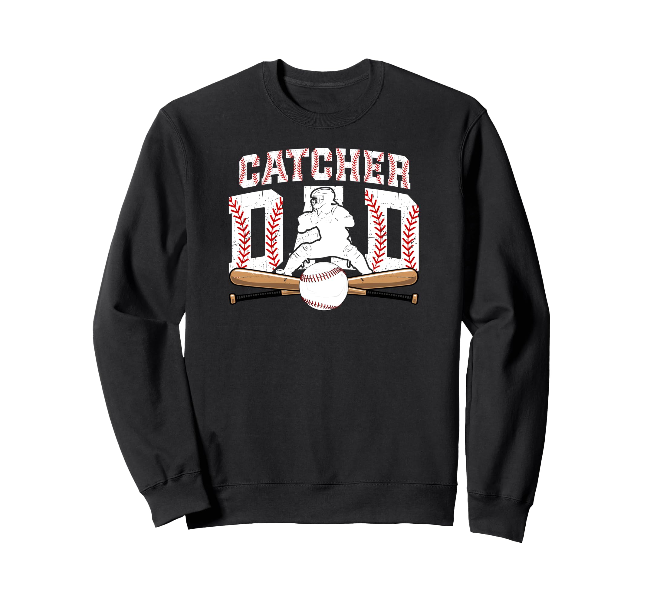 Baseball Catcher Dad Baseball Sweatshirt - Custom Art Print for Adults - T-Shirt, Sweatshirt, Hoodie