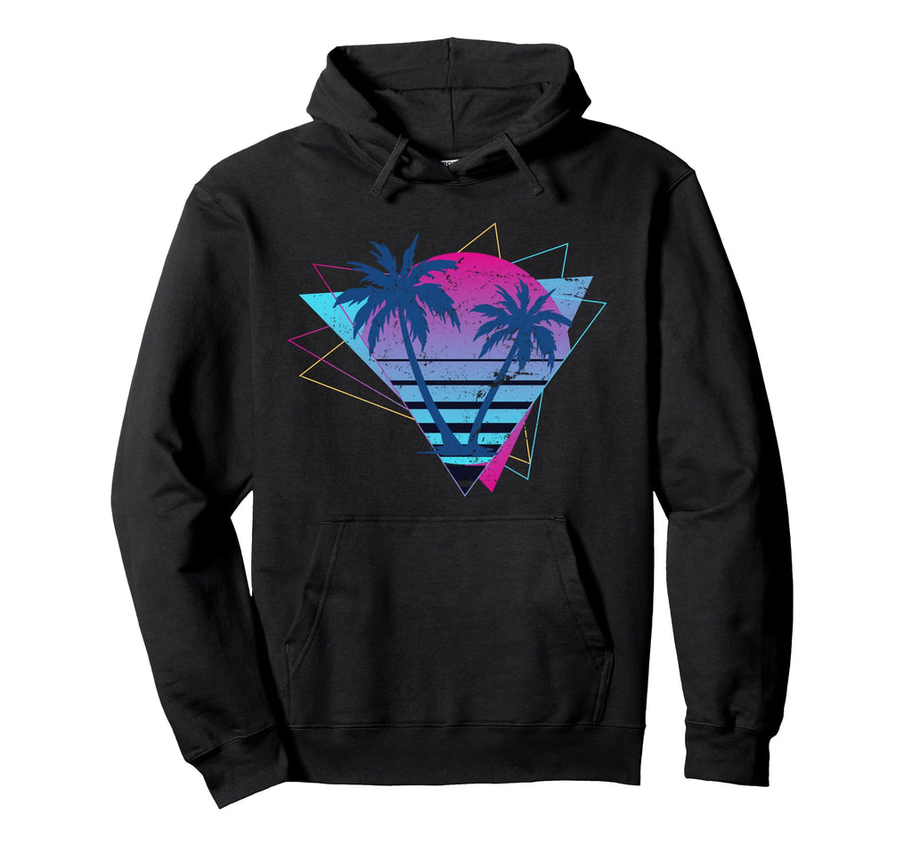 Palm Trees 90S Vaporwave Aesthetic 80S Art Hoodie - Novelty Apparel Unisex - T-Shirt, Sweatshirt, Hoodie