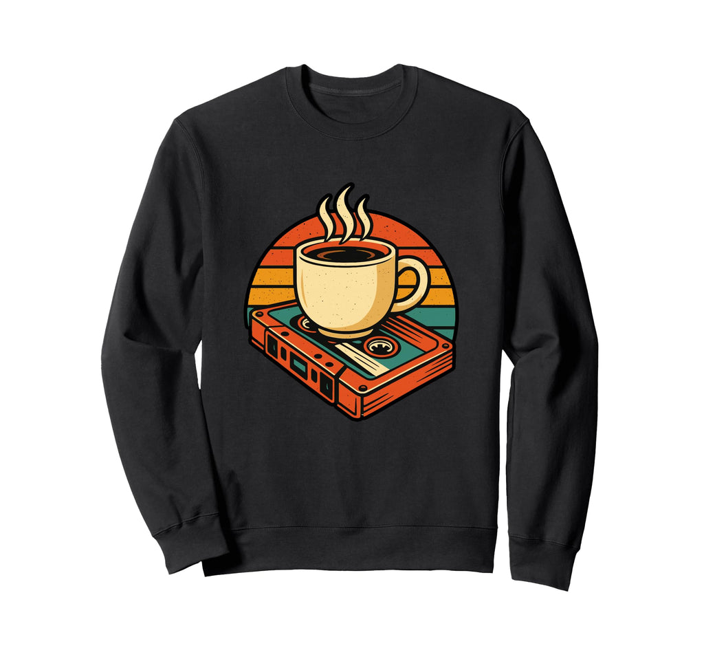 Coffee And Vinyl Cassette Tape Sweatshirt - Streetwear Style Unisex - T-Shirt, Sweatshirt, Hoodie