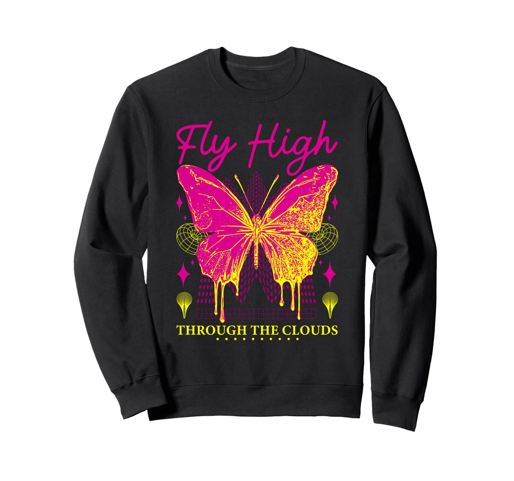 Y2K Butterfly Bold Urban Graffiti Sweatshirt - Novelty Apparel Men Women - T-Shirt, Sweatshirt, Hoodie