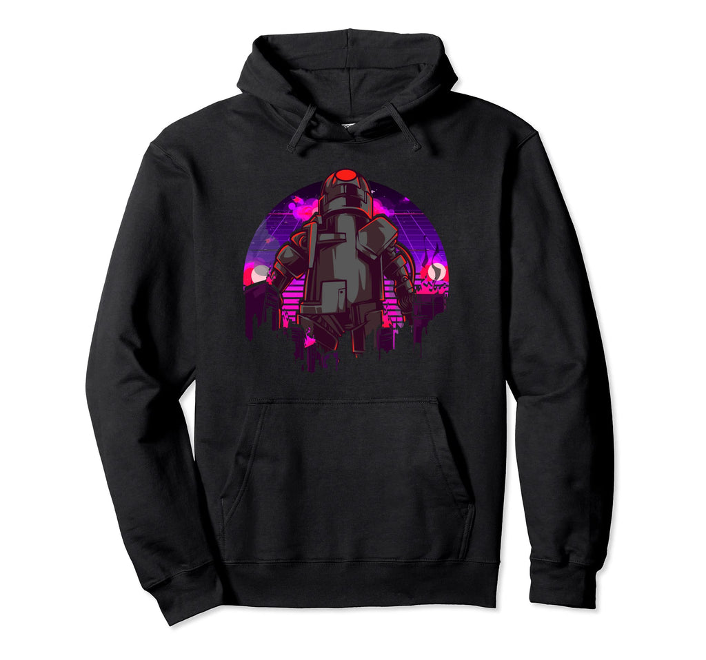 Robot Attacks City Sci Fi Aesthetic Hoodie - Aesthetic Graphic Men Women - T-Shirt, Sweatshirt, Hoodie