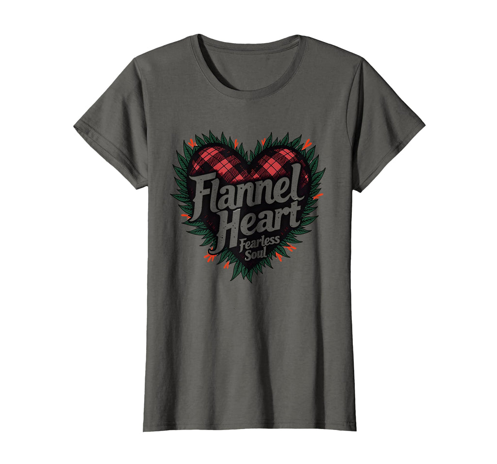 Flannel Heart Fearless Soul 90S Grunge T-Shirt - Custom Art Print Men Women - T-Shirt, Sweatshirt, Hoodie