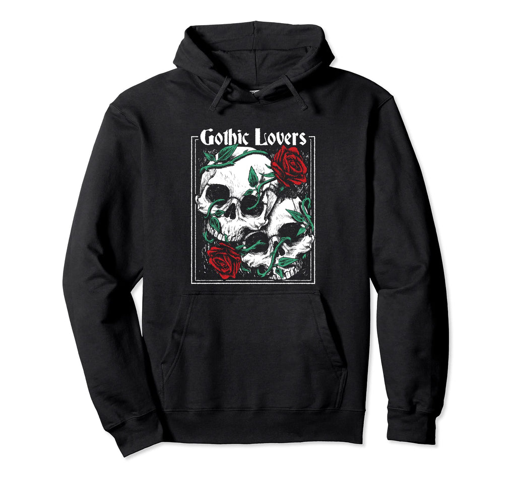 Skull Red Roses Mycologist Hoodie - Fun Novelty Design for Adults - T-Shirt, Sweatshirt, Hoodie