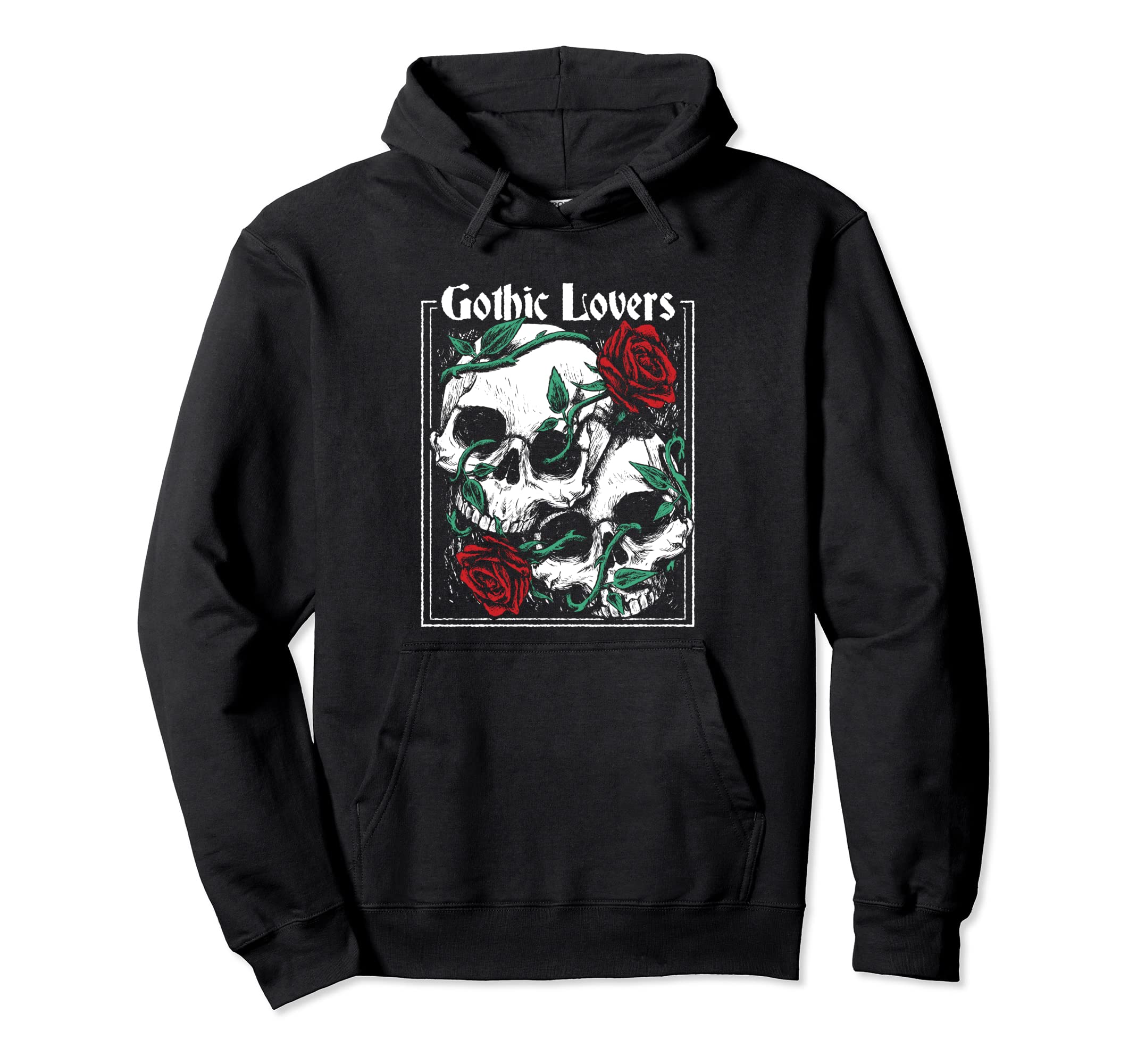 Skull Red Roses Mycologist Hoodie - Fun Novelty Design for Adults - T-Shirt, Sweatshirt, Hoodie