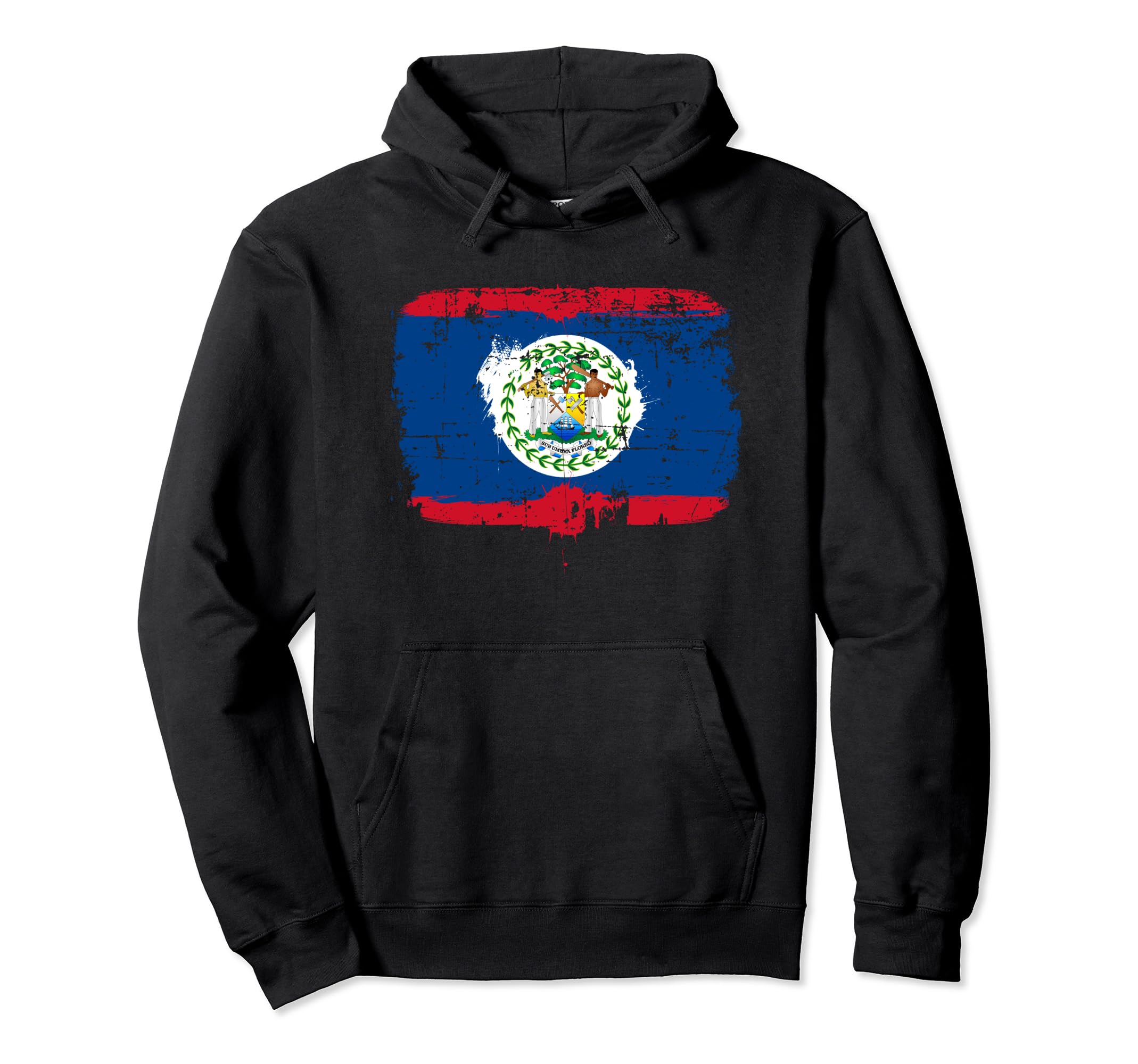 Belize Flag Distressed Hoodie - Casual Everyday Wear Men Women - T-Shirt, Sweatshirt, Hoodie