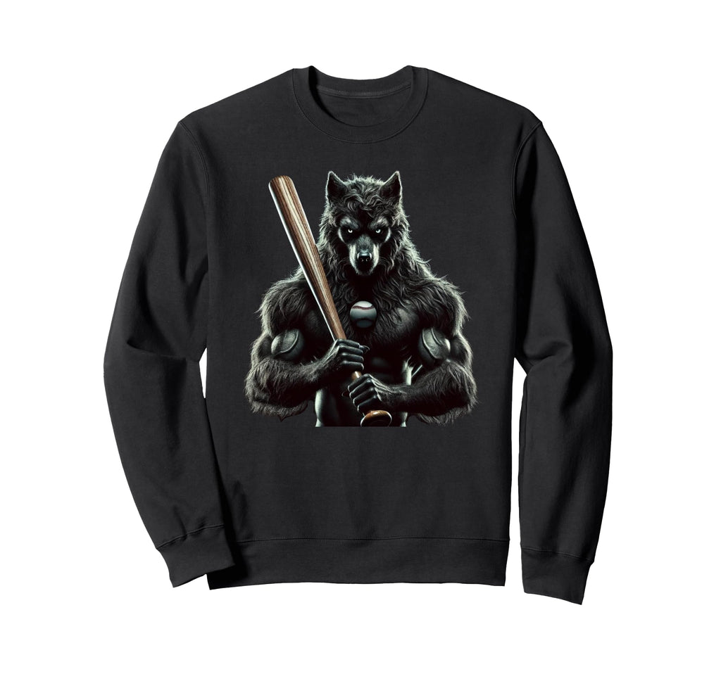 Werewolf Baseball Player Father Sweatshirt - Novelty Apparel Men Women - T-Shirt, Sweatshirt, Hoodie