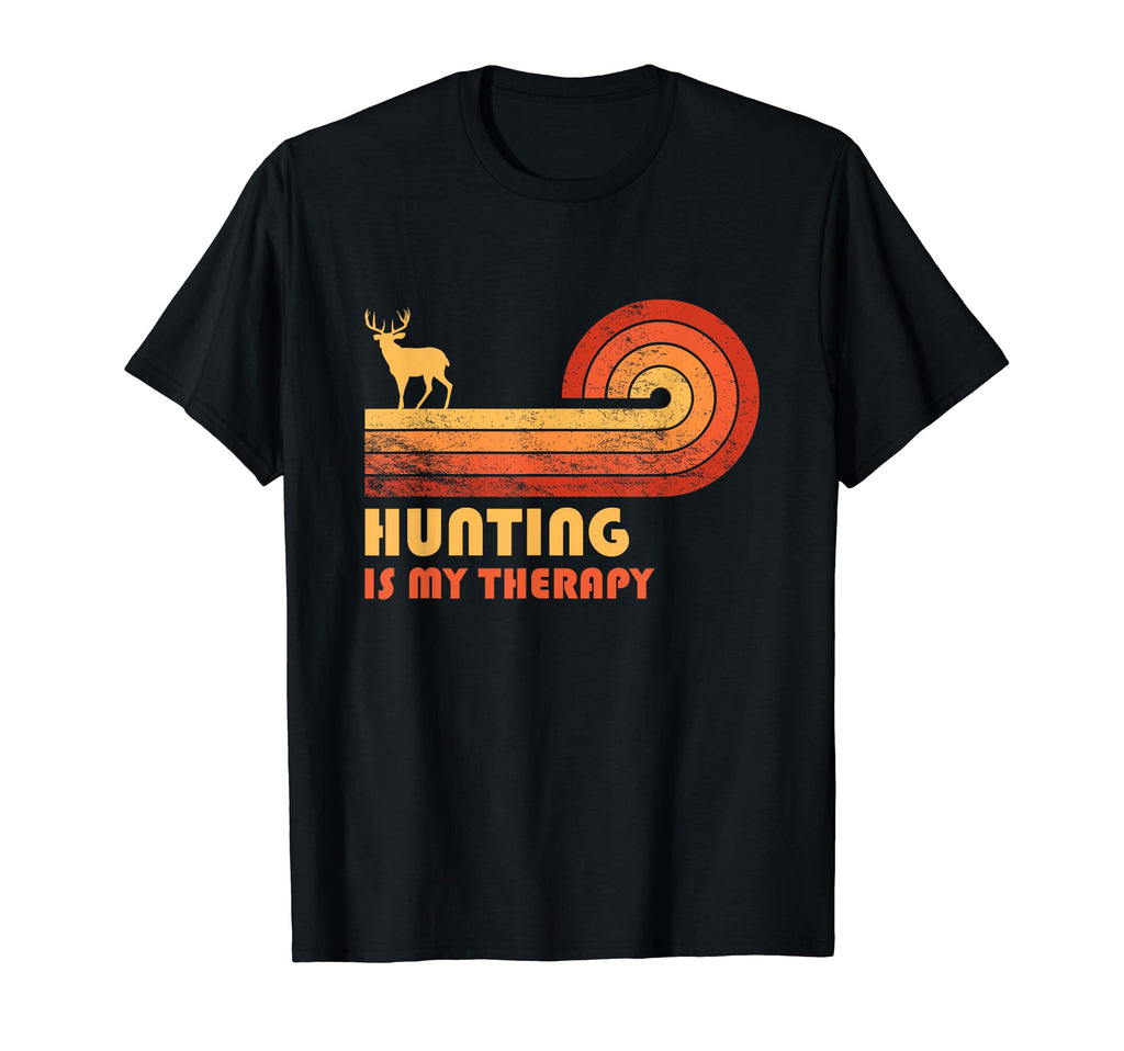 Funny Hunting Is My Therapy T-Shirt - Novelty Apparel Unisex - T-Shirt, Sweatshirt, Hoodie
