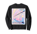 90S Anime Train Postage Stamp Pastel Sweatshirt - Unique Graphic Men Women - T-Shirt, Sweatshirt, Hoodie