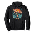 Botanical Boho Daisy Flower Floral Hoodie - Custom Art Print Unisex - T-Shirt, Sweatshirt, Hoodie