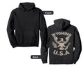 Wyoming Usa Patriot Eagle Distressed Hoodie - Aesthetic Graphic Unisex - T-Shirt, Sweatshirt, Hoodie