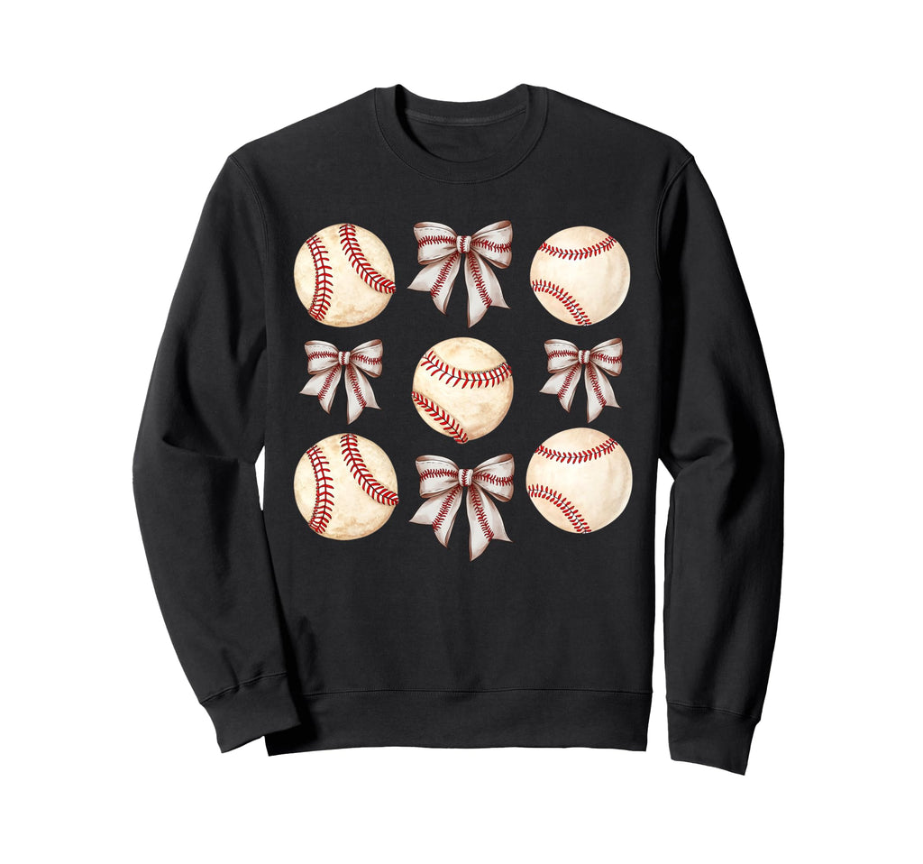 Baseball Coquette Bow Baseball Mom Sweatshirt - Novelty Apparel Unisex - T-Shirt, Sweatshirt, Hoodie