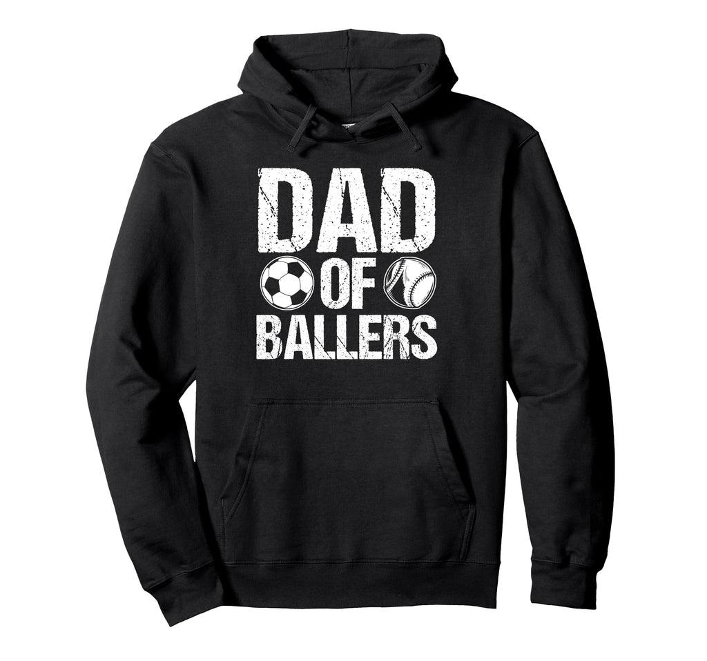 Dad Ballers Softball Hoodie - Fun Novelty Design for Adults - T-Shirt, Sweatshirt, Hoodie