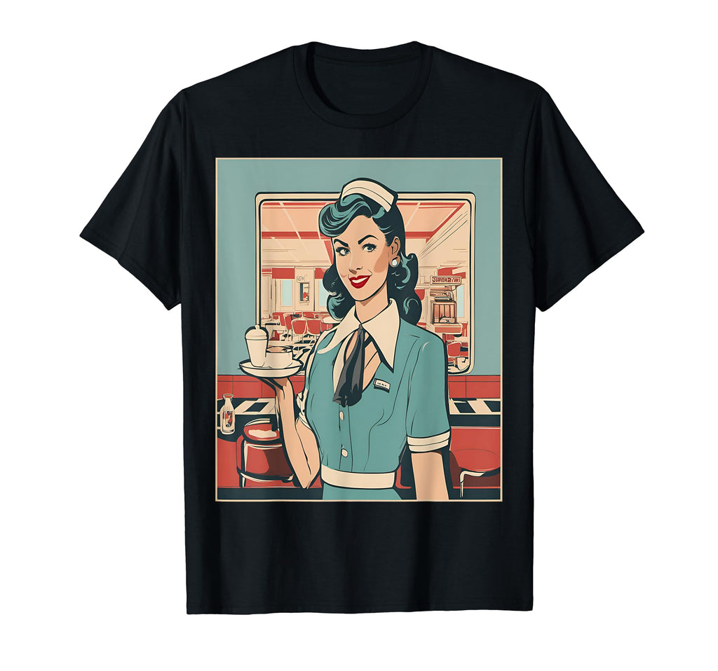 Diner Waitress Uniform T-Shirt - Trendy Graphic Men Women - T-Shirt, Sweatshirt, Hoodie