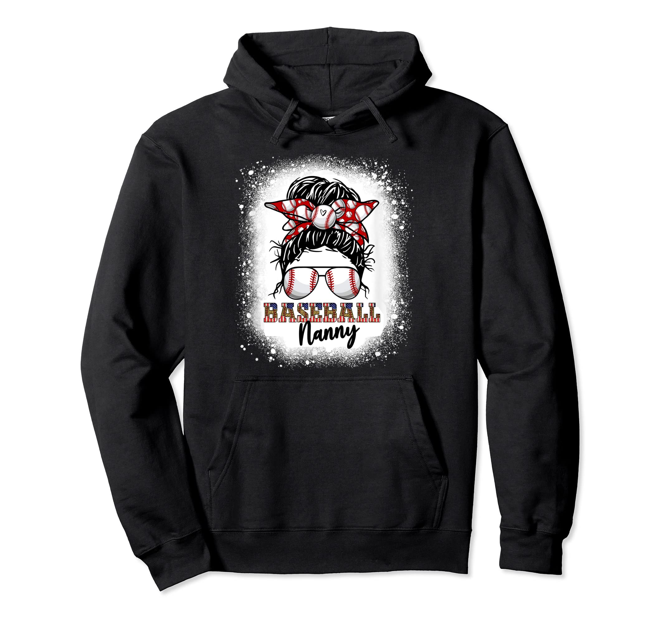 Baseball Nanny Messy Bun Hair Leopard Hoodie - Trendy Graphic Men Women - T-Shirt, Sweatshirt, Hoodie
