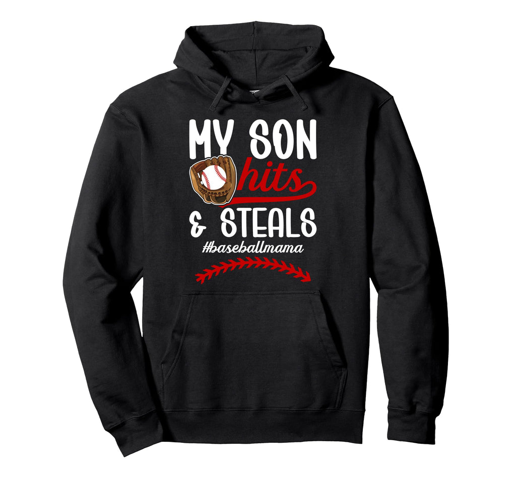 Baseball Mom Baseball Player Mama Proud Hoodie - Trendy Graphic for Adults - T-Shirt, Sweatshirt, Hoodie