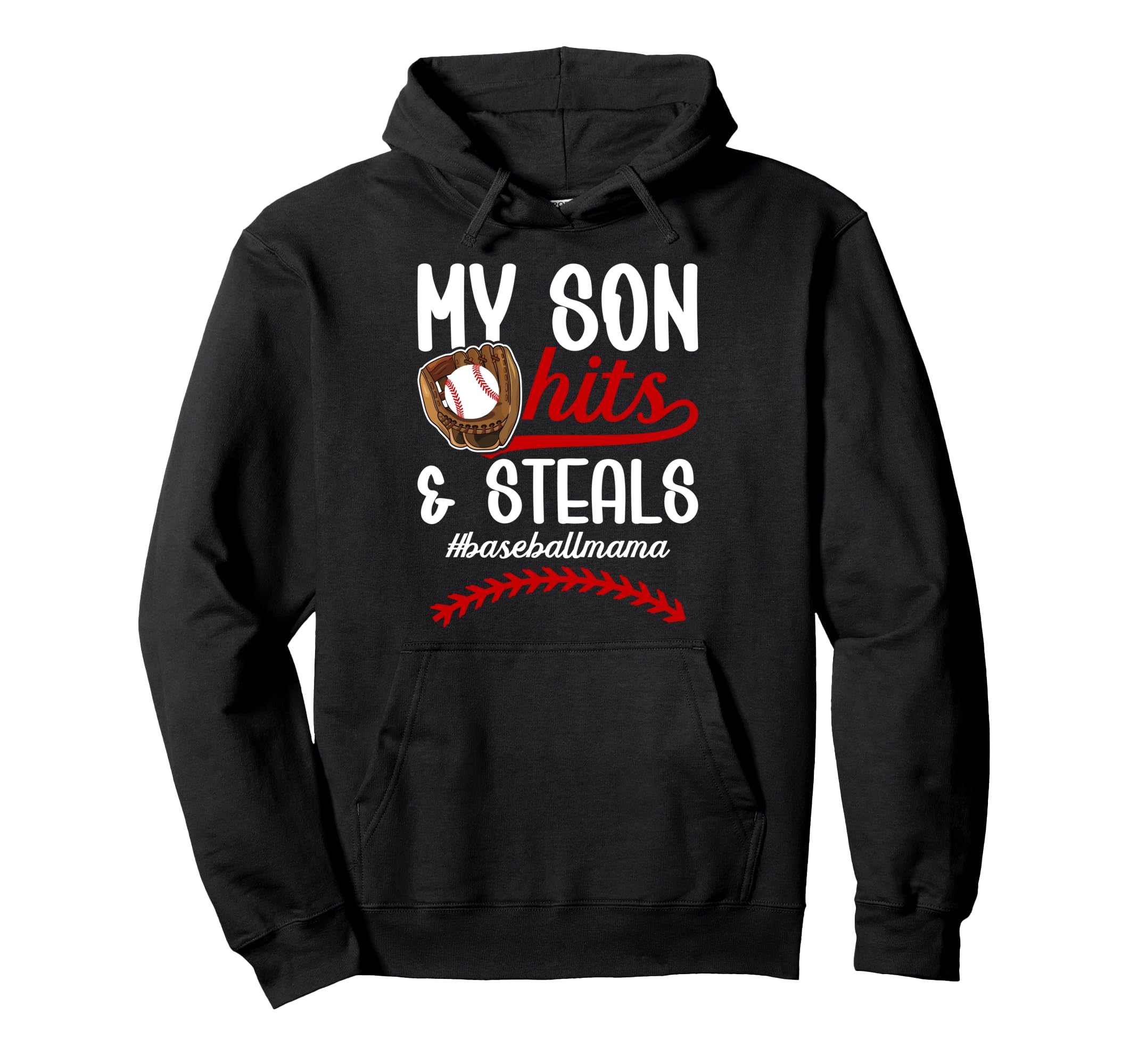 Baseball Mom Baseball Player Mama Proud Hoodie - Trendy Graphic for Adults - T-Shirt, Sweatshirt, Hoodie