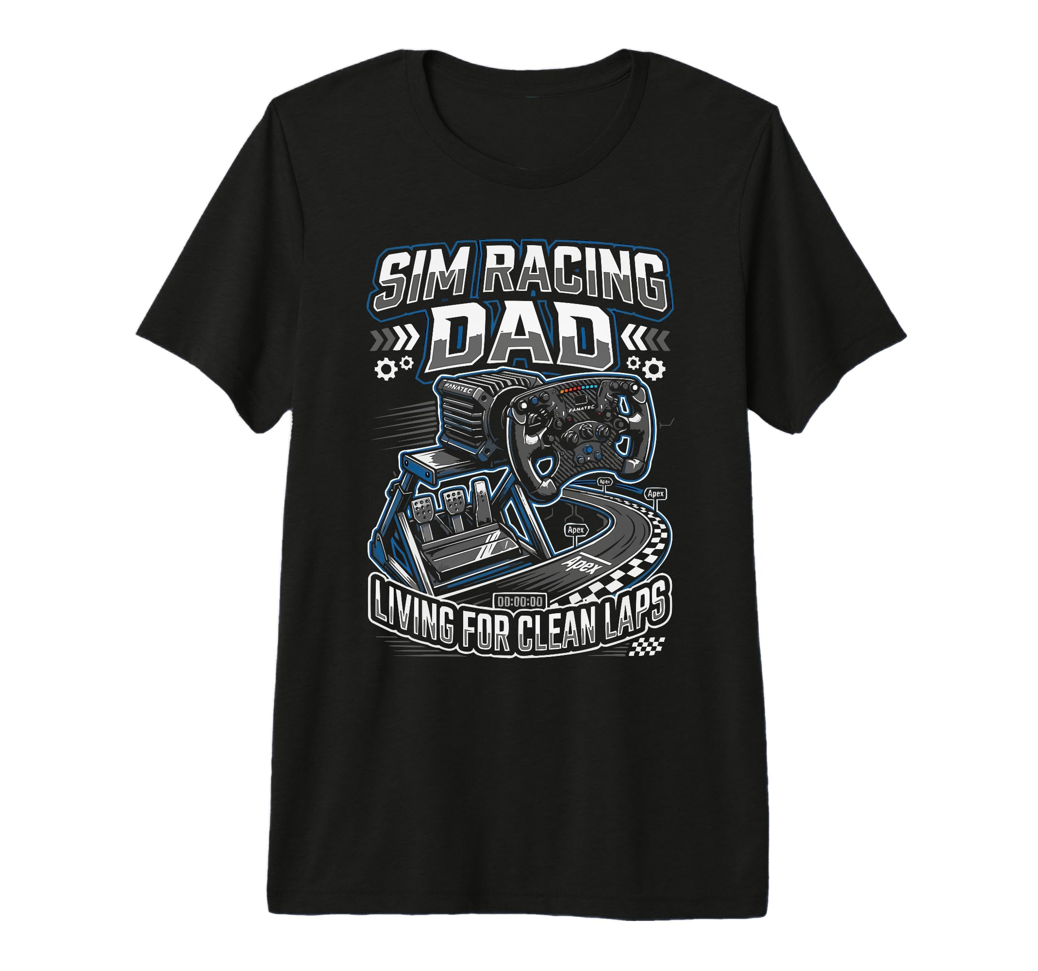 Mens Sim Racing Dad Virtual Racing T-Shirt - Custom Art Print for Adults - T-Shirt, Sweatshirt, Hoodie