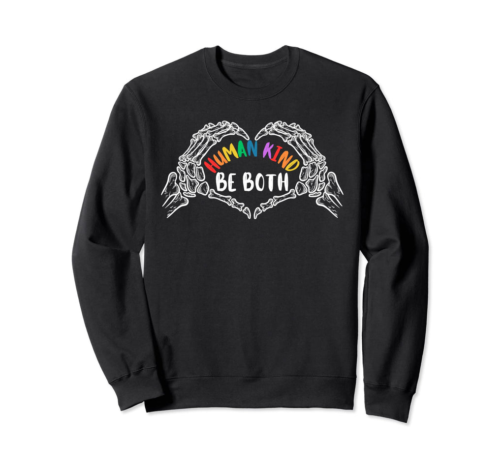 Human Kind Be Both Rainbow Heart Sweatshirt - Novelty Apparel Men Women - T-Shirt, Sweatshirt, Hoodie
