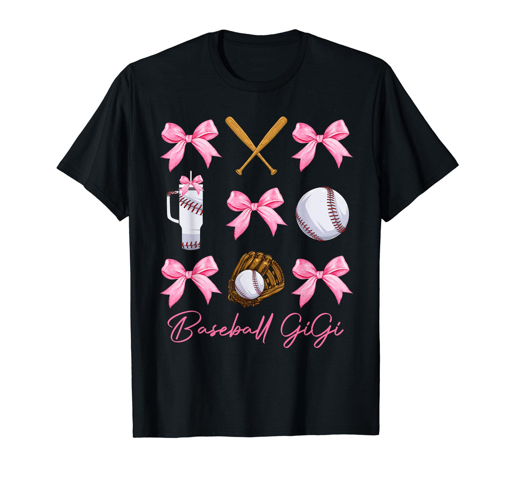 Funny Baseball Gigi Era Bows Baseball Mom T-Shirt - Unique Graphic Unisex - T-Shirt, Sweatshirt, Hoodie