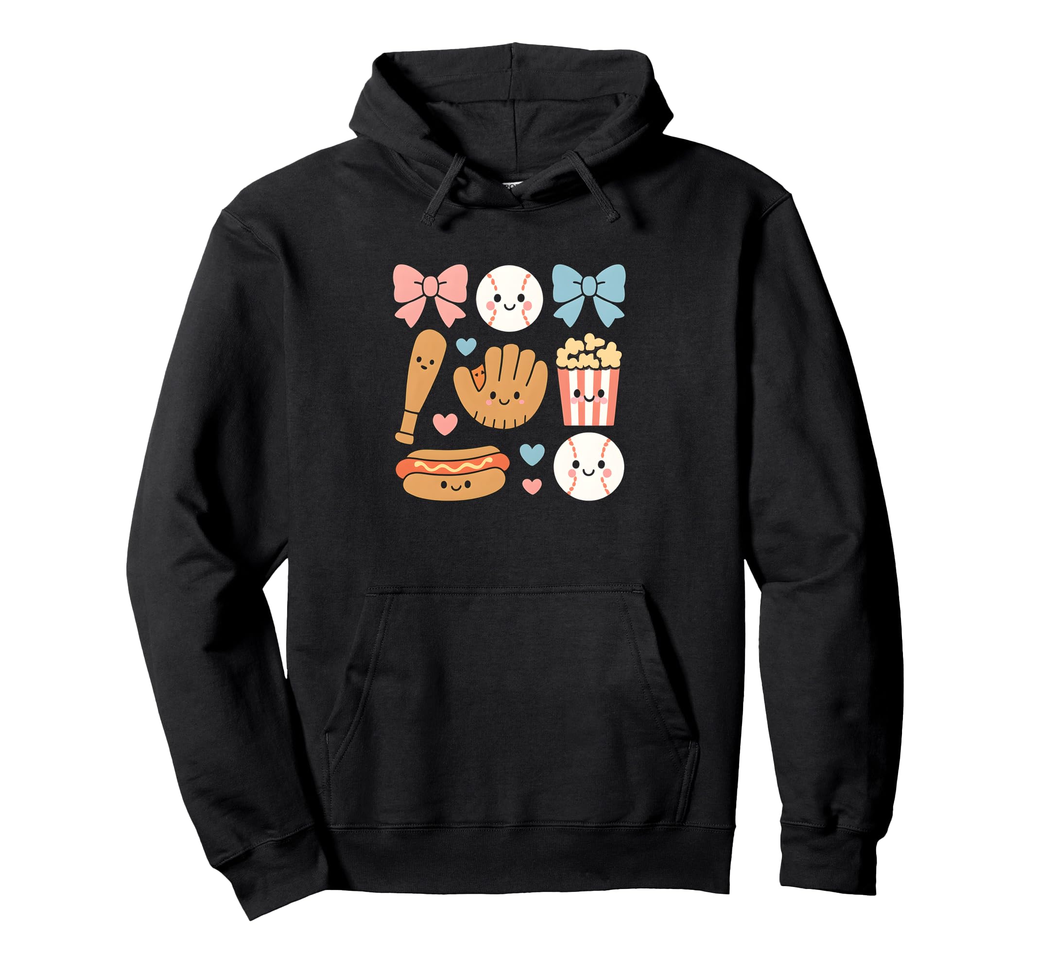 Baseball Coquette Bow Cheer Mom Hoodie - Fun Novelty Design Men Women - T-Shirt, Sweatshirt, Hoodie