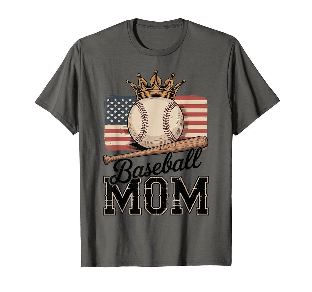 American Flag Baseball Mom Player Bat T-Shirt - Novelty Apparel for Adults - T-Shirt, Sweatshirt, Hoodie