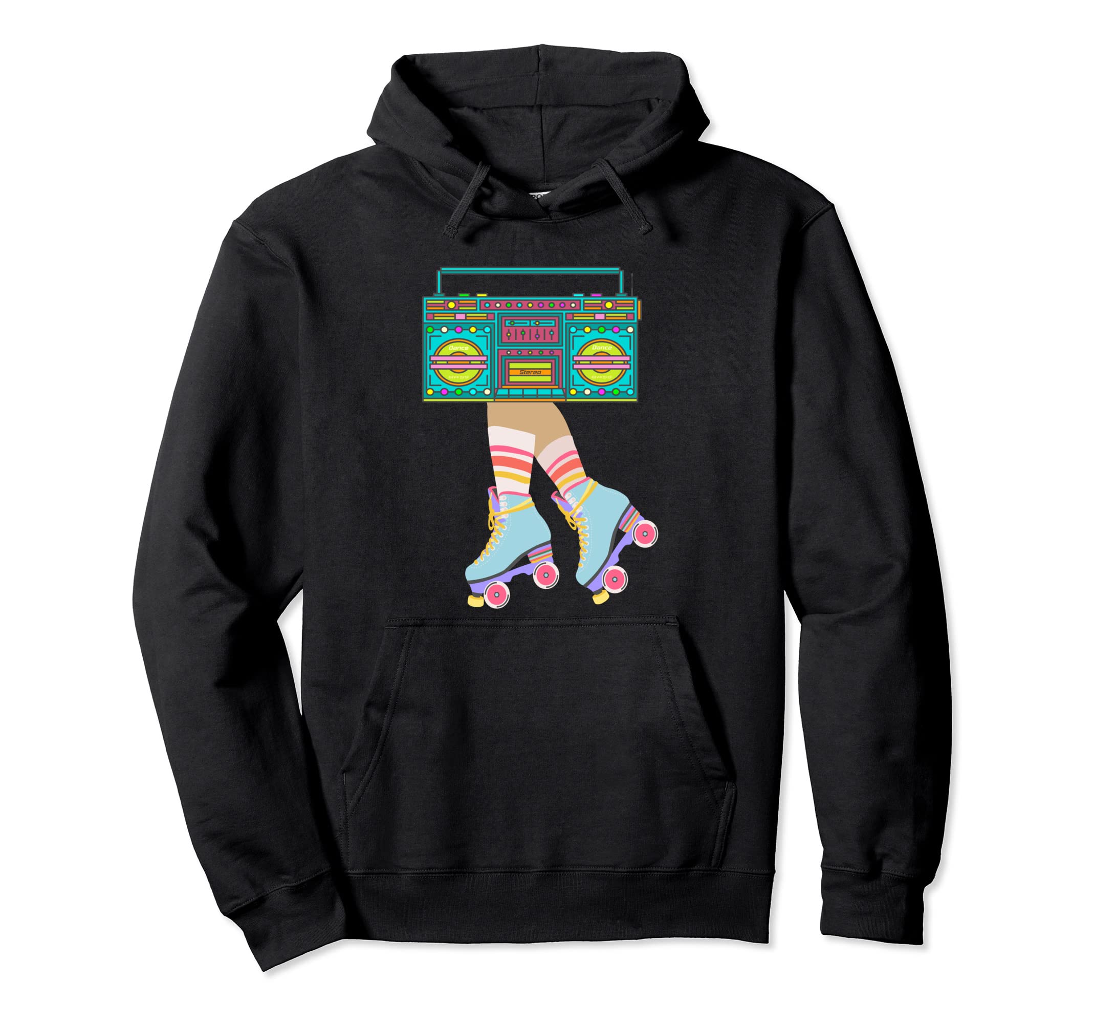 Rollerskates Funny 80S 90S Roller Disco Hoodie - Graphic Print Unisex - T-Shirt, Sweatshirt, Hoodie