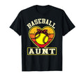 Baseball Aunt Sunset Heart Softball T-Shirt - Unique Graphic Men Women - T-Shirt, Sweatshirt, Hoodie
