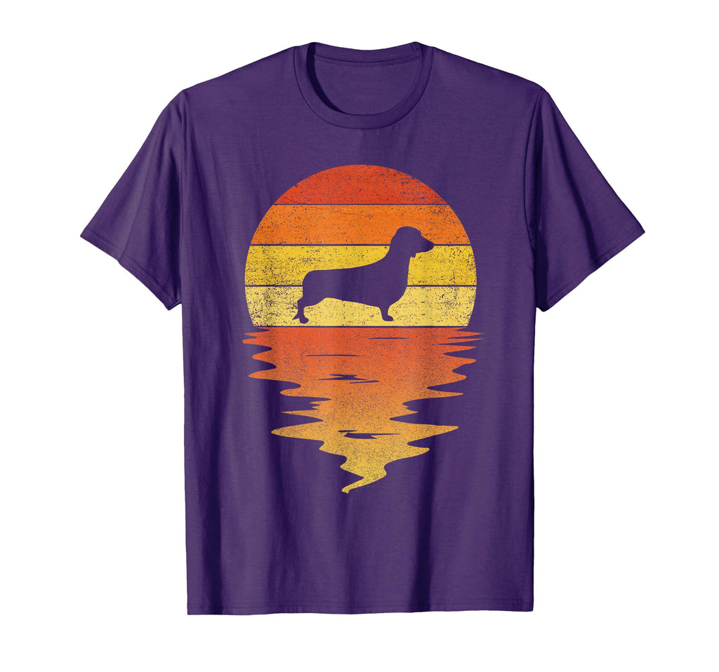 Dachshund 70S Sunset Dachshund T-Shirt - Novelty Apparel Men Women - T-Shirt, Sweatshirt, Hoodie