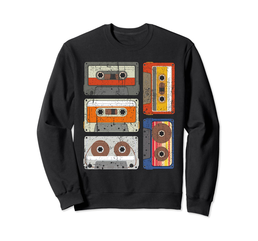 80S Music Lover Cassettes Sweatshirt - Casual Everyday Wear Men Women - T-Shirt, Sweatshirt, Hoodie