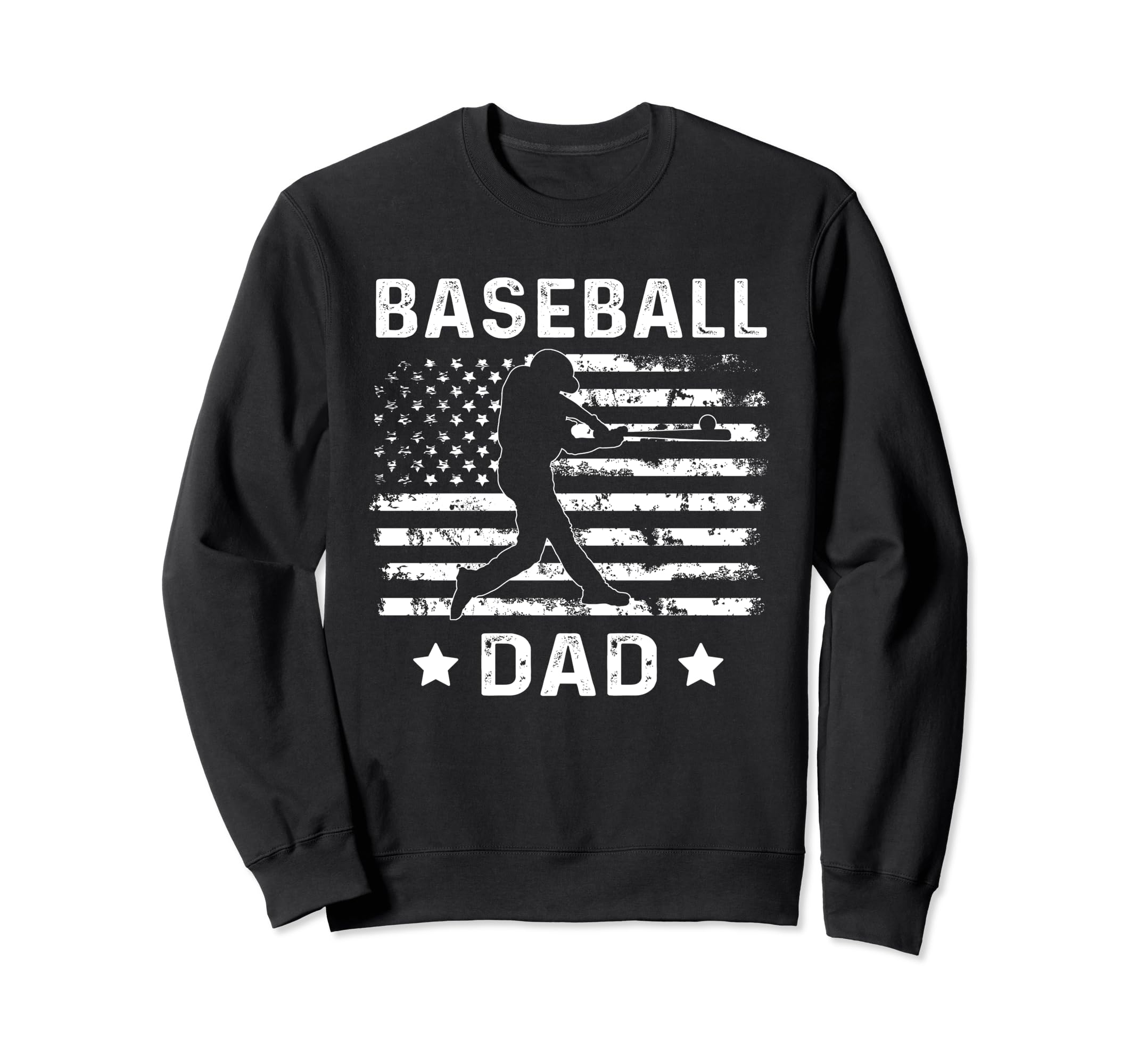 Baseball Dad Usa Flag 4Th July Sweatshirt - Minimalist Print for Adults - T-Shirt, Sweatshirt, Hoodie
