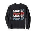 Mama Baseball Stitch Bow Mama Mama Sweatshirt - Unique Graphic Unisex - T-Shirt, Sweatshirt, Hoodie