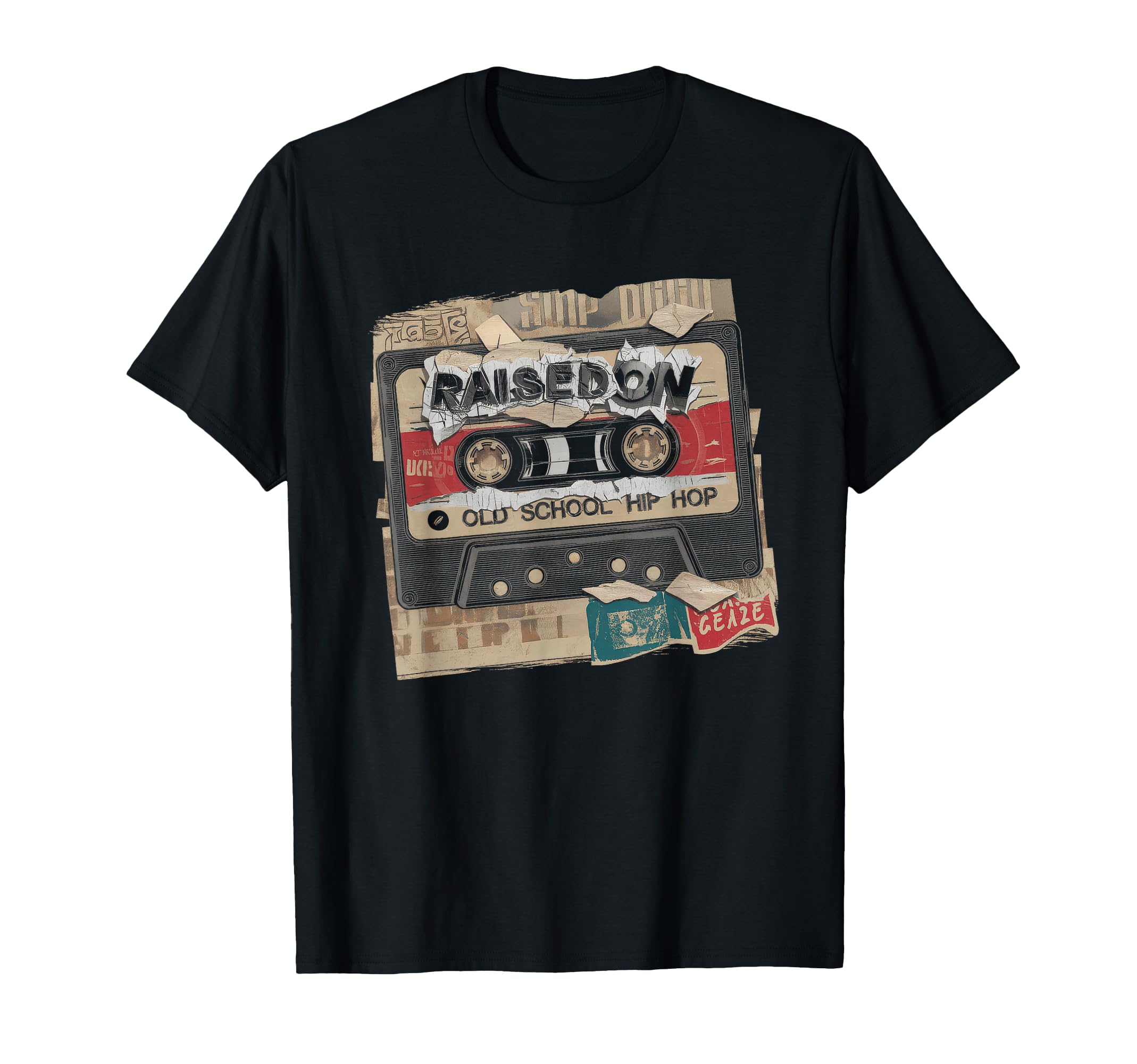 Raised Old School Hip Hop Cassette T-Shirt - Streetwear Style for Adults - T-Shirt, Sweatshirt, Hoodie