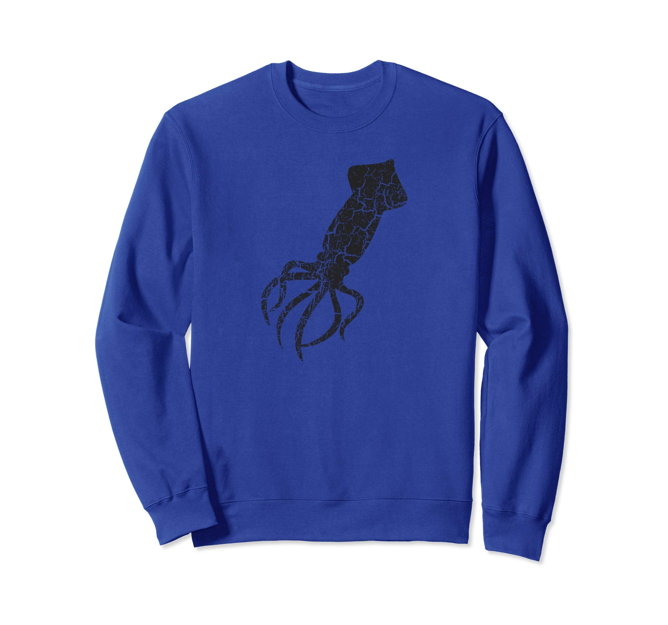 Squid Distressed Squid Sweatshirt - Novelty Apparel Unisex - T-Shirt, Sweatshirt, Hoodie