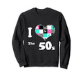 60S 1950S 1960S Diner Grid I Heart Sweatshirt - Minimalist Print Men Women - T-Shirt, Sweatshirt, Hoodie