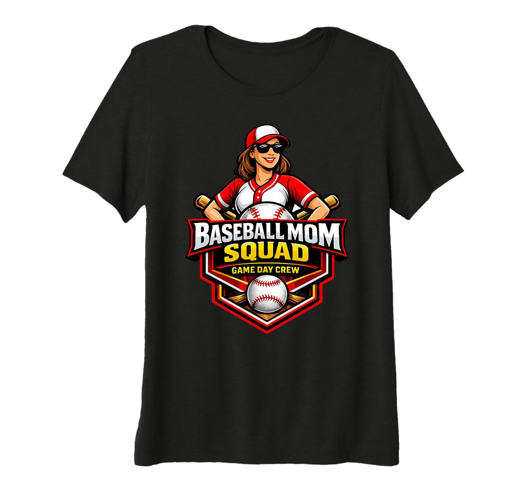 Womens Baseball Mom Squad Game Day T-Shirt - Fun Novelty Design Men Women - T-Shirt, Sweatshirt, Hoodie