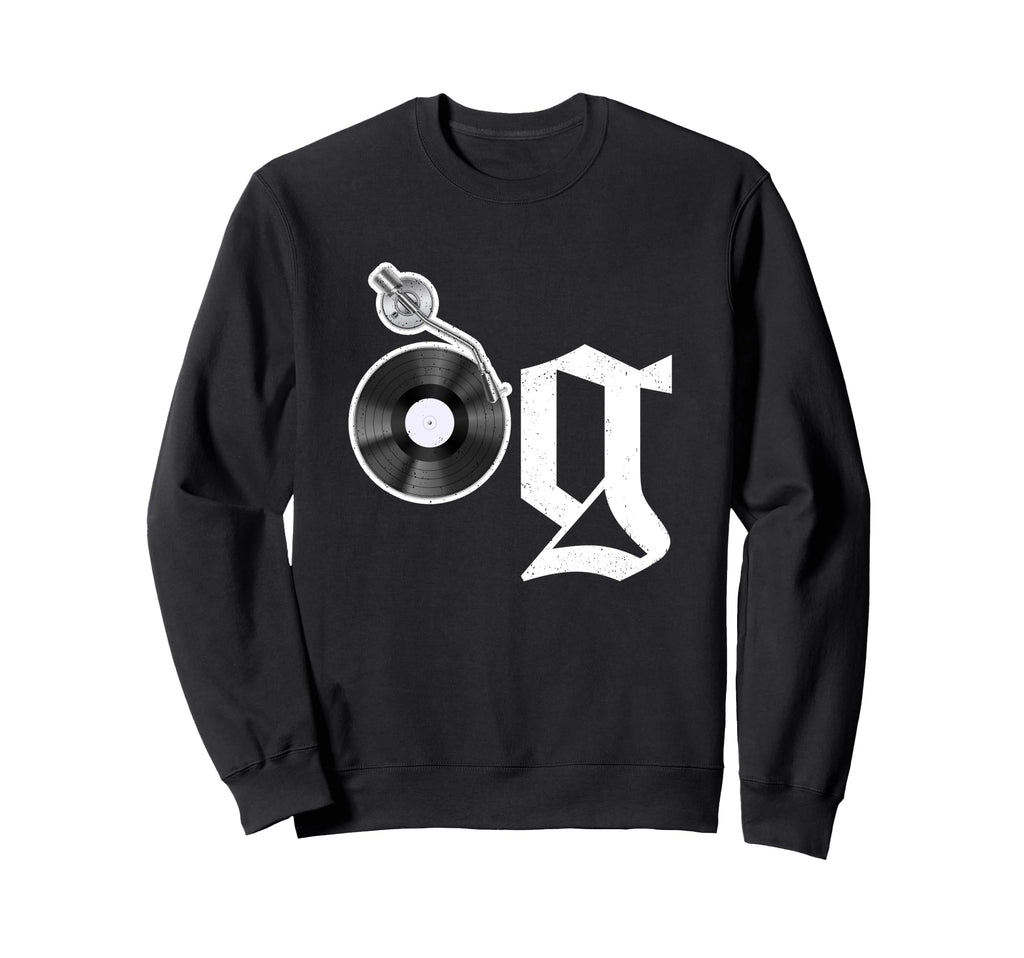 Old School Og Hip Hop Head Vinyl Sweatshirt - Aesthetic Graphic for Adults - T-Shirt, Sweatshirt, Hoodie