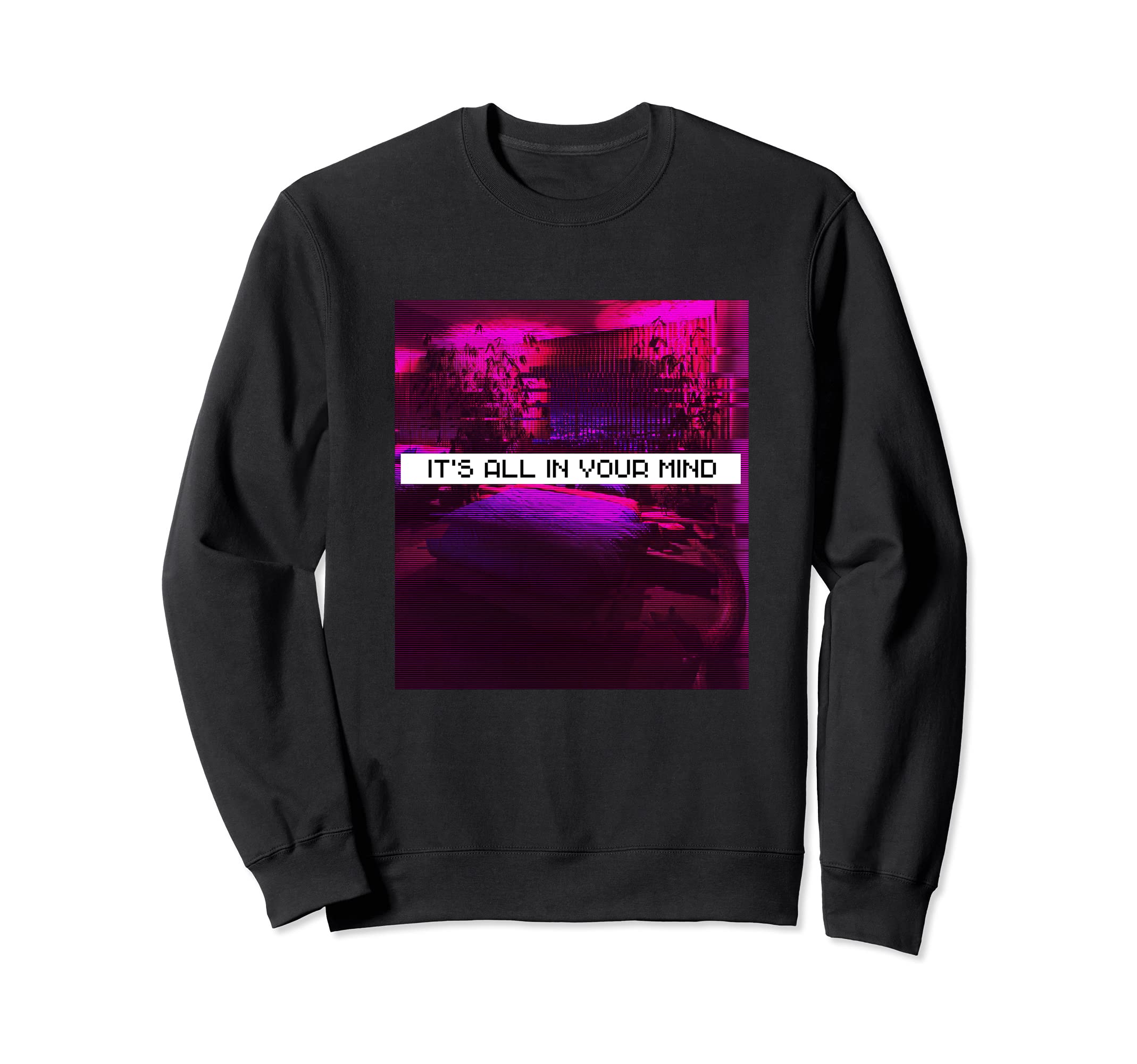 Vaporwave Aesthetic Glitch Sweatshirt - Unique Graphic for Adults - T-Shirt, Sweatshirt, Hoodie
