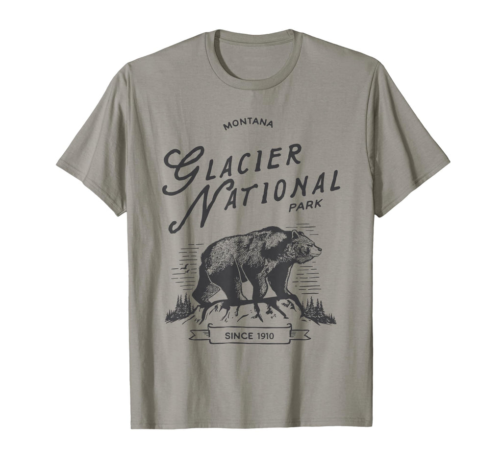 Glacier National Park Bear Montana T-Shirt - Custom Art Print for Adults - T-Shirt, Sweatshirt, Hoodie
