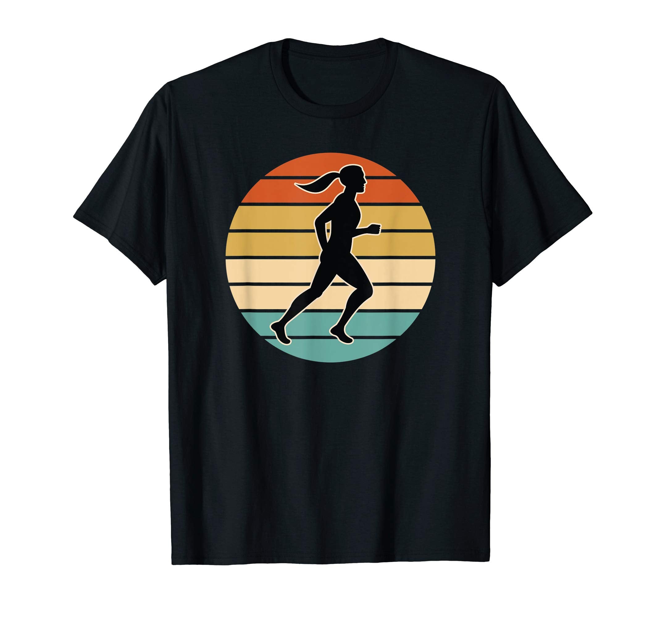 Running Silhouette Gift Sunset T-Shirt - Fun Novelty Design Men Women - T-Shirt, Sweatshirt, Hoodie