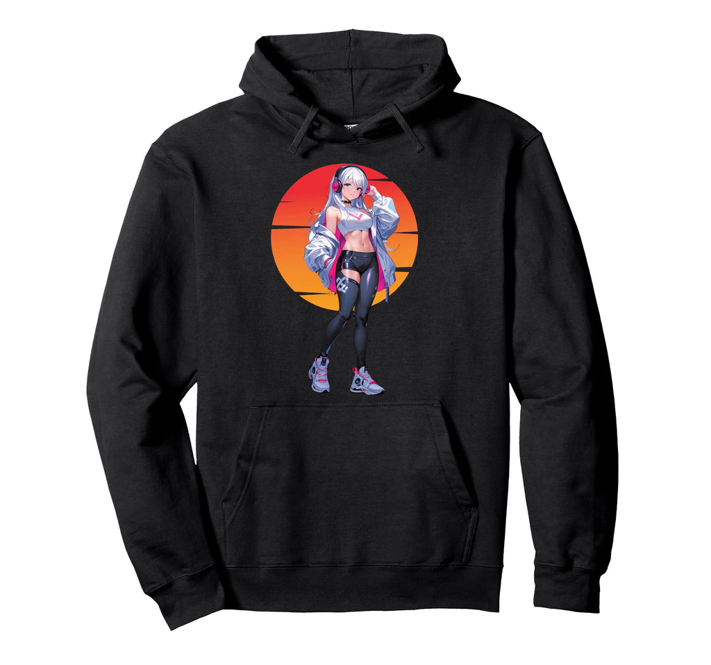 Kawaii Anime Listening Music Sun Sexy Hoodie - Streetwear Style Unisex - T-Shirt, Sweatshirt, Hoodie