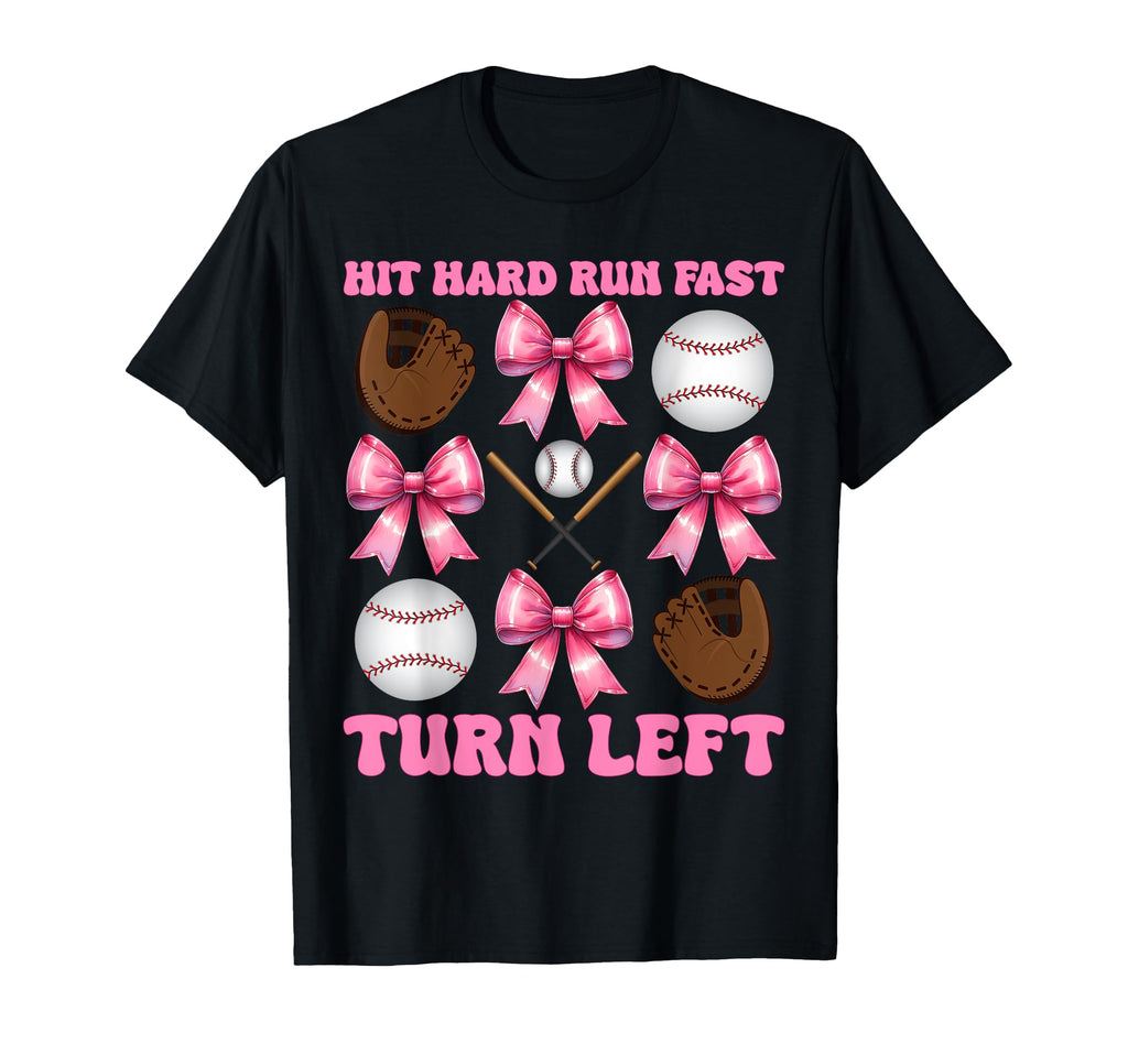 Baseball Player Mom Coquette Bow Hit T-Shirt - Custom Art Print Men Women - T-Shirt, Sweatshirt, Hoodie