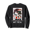 Anti Social Japanese Text Sweatshirt - Aesthetic Graphic Men Women - T-Shirt, Sweatshirt, Hoodie